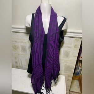 Purple pashmina style scarf